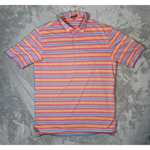 Peter Millar‎ Summer Comfort Mens Large Multicolor Striped Polo Shirt Golf